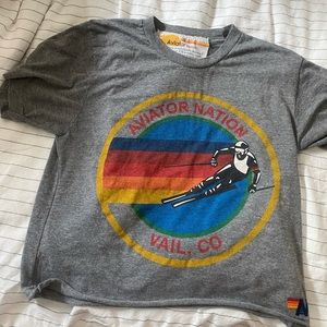 cropped aviator nation boyfriend tee